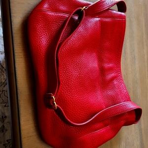 COACH Vintage Sonoma Pocket Shopper Natural Grain Leather Shoulder Bag 4920 Red
